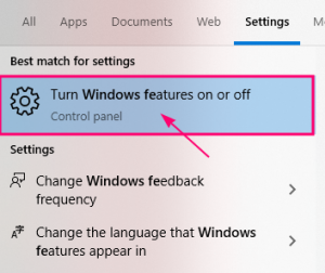 Windows Features On-Off