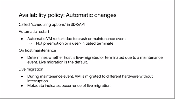 VM Availability Policies